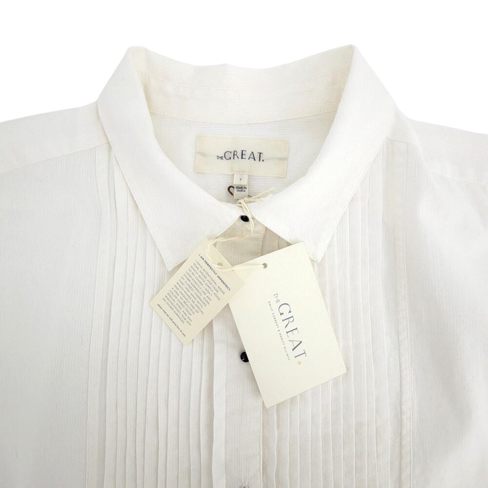 THE GREAT. The Classic Tux Top in White 1|S - Picture 6 of 13